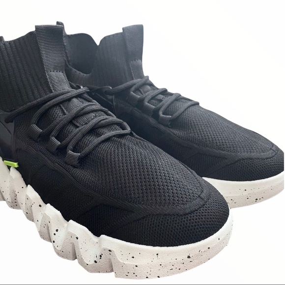 Black FlyKnit Oversized Chunky Platform Sneaker - Picture 5 of 12